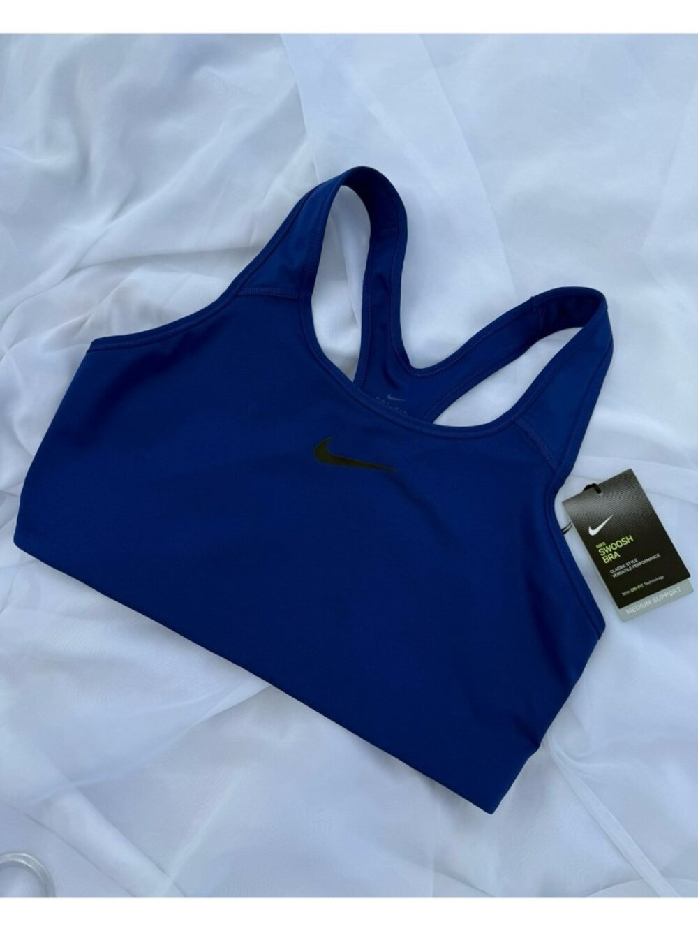 XXL WOMEN'S NIKE BRA MEDIUM SUPPORT SPORTSWEAR ROYAL BLUE 842398-455 TOP